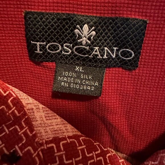 Toscano red and white patterned silk top - Picture 5 of 8